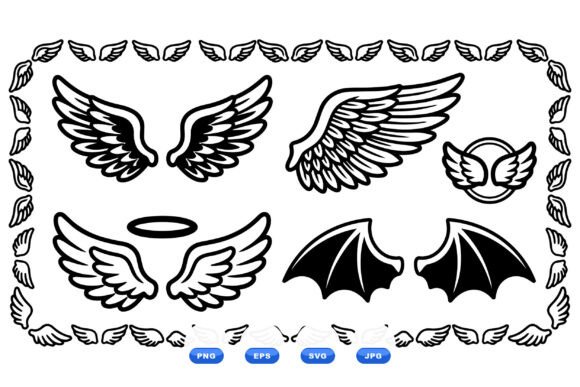 Angel and Devil Wings Clipart: Graphics & Illustrations for Bold Branding
