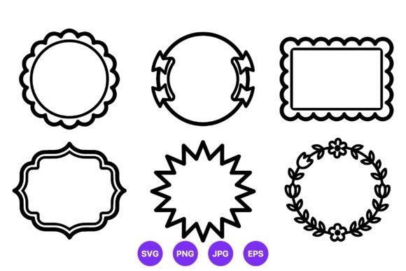 Black Line Art Floral and Geometric Graphics