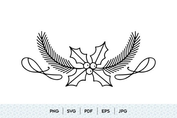 Christmas Holly Branch SVG: Festive Graphics & Illustrations