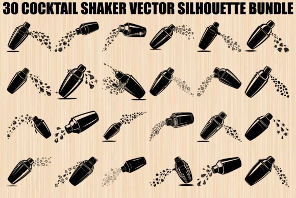 Cocktail Shaker Silhouette Bundle: Graphics & Illustrations for Crafters