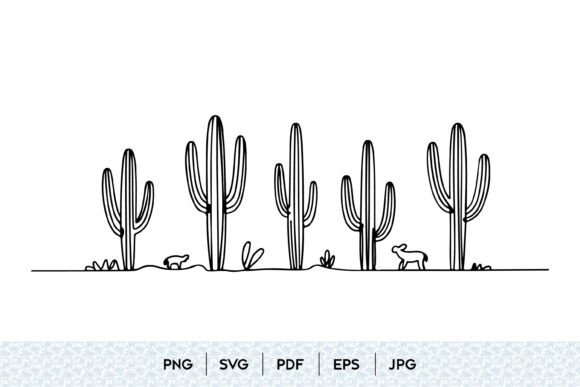 Desert Cactus Landscape SVG: Graphics & Illustrations for Real Publishing