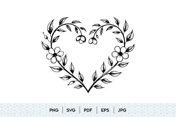 Floral Heart Wreath SVG: Graphics & Illustrations for Creative Sellers