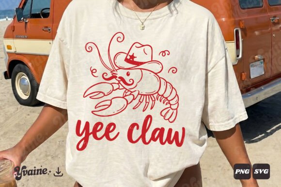 Funny Summer SVG PNG Lobster Cowboy: Graphics & Illustrations