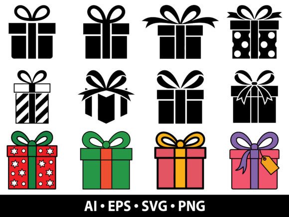 Gift Box SVG Bundle: Festive Graphics & Illustrations