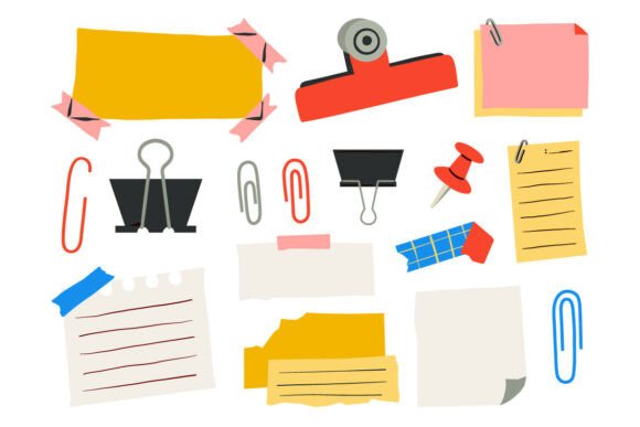 Hand Drawn Office Stationery Graphics for Branding