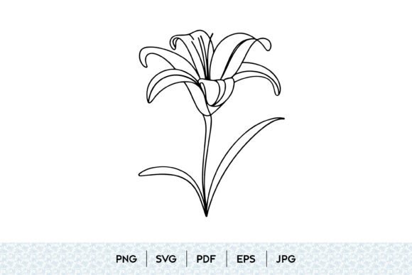Lily Flower Outline SVG: Clean Graphics for Illustrations