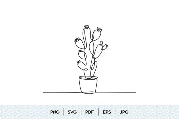 Minimal Cactus Line Art SVG: Clean Graphics for Local Branding