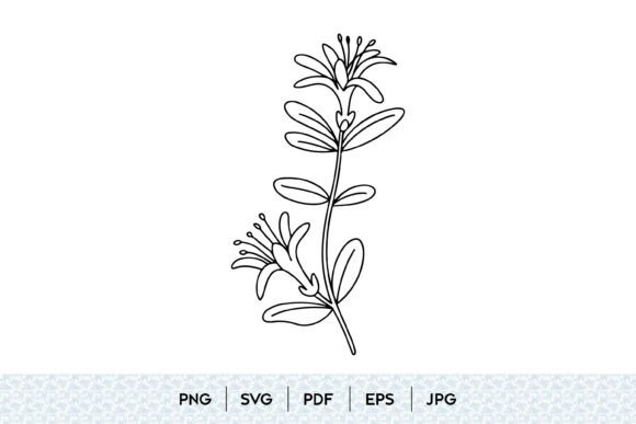 Minimal Floral Branch SVG