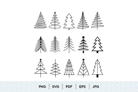 Minimalist Christmas Tree SVG Bundle: Graphics & Illustrations