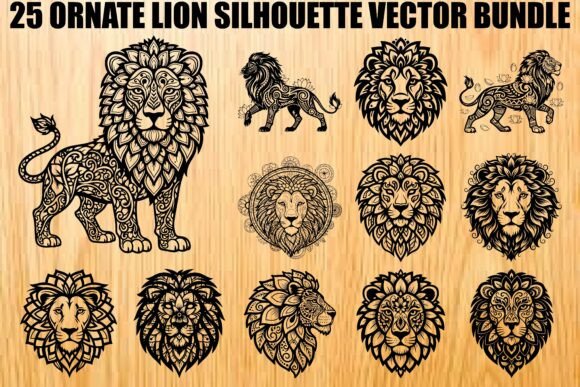 Ornate Lion SVG Bundle: Graphics & Illustrations for Local Branding