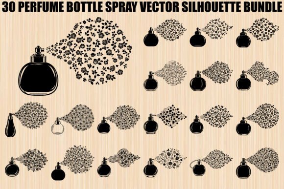 Perfume Bottle Spray Silhouette Bundle: Graphics & Illustrations