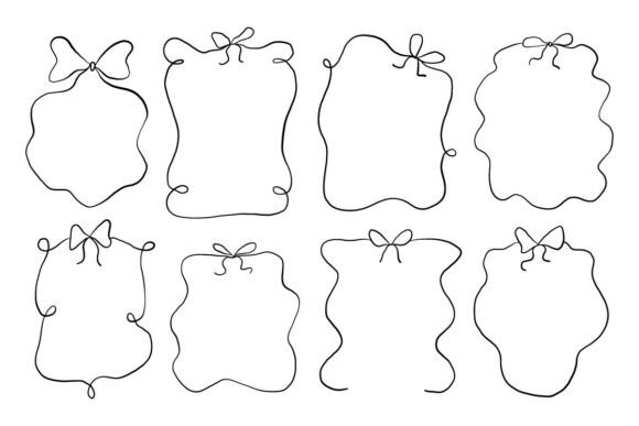 Ribbon Frame Doodle Graphics for Illustrations & Labels