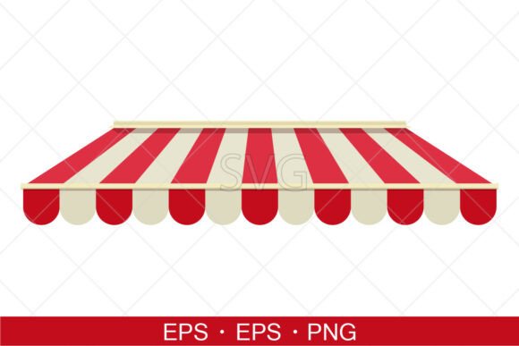 Striped Shop Canopy Graphics & Illustrations