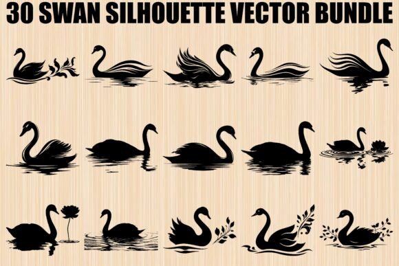 Swan SVG Bundle: Elegant Graphics & Illustrations