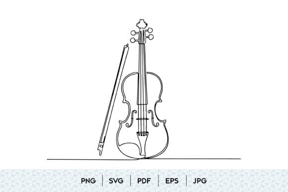 Violin Line Art SVG: Graphics & Illustrations for Local Branding